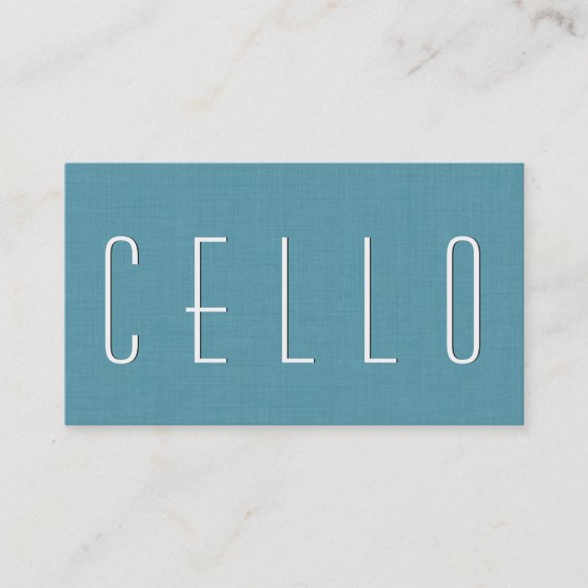 Carte De Visite Apprentissage Aqua CELLO Style simple V53C (Devant)