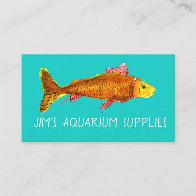 Carte De Visite Approvisionnements de poissons d'aquarium et (Devant)