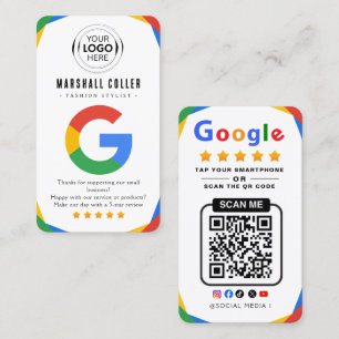 Carte De Visite Appuyez pour examiner le code QR de l'avis Google