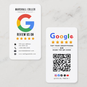 Carte De Visite Appuyez pour examiner le code QR de l'avis Google