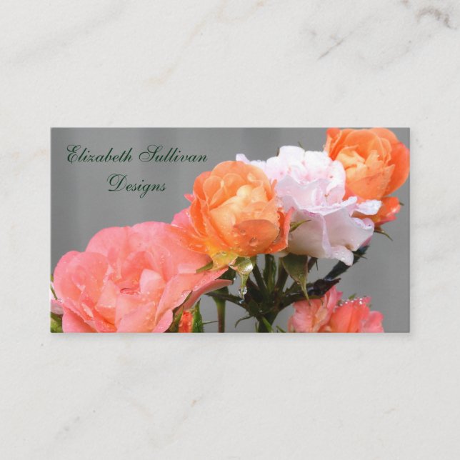 Carte De Visite Apricot Rose Floral Beauté Design Personnel (Devant)