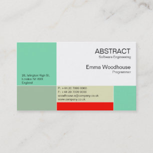 Carte De Visite Aqua abstrait et rouge