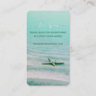 Carte De Visite Aqua Beach Travel Blog Starfish Coastal Modèle