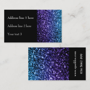 Carte De Visite Aqua bleu Ombre faux parties scintillant scintille