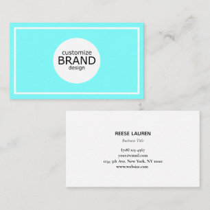 Carte De Visite Aqua Blue Ajouter votre logo Simple Professional