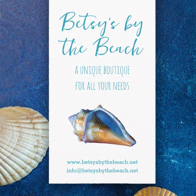 Carte De Visite Aqua Blue Beach à thème (It's a cute beach-themed card, great for boutiques at the beach.)