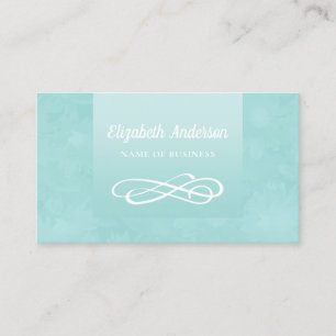 Carte De Visite Aqua Flourish Élégant