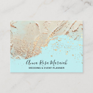 Carte De Visite *~* Aqua Gold Foil Parties scintillant Beauté Mar