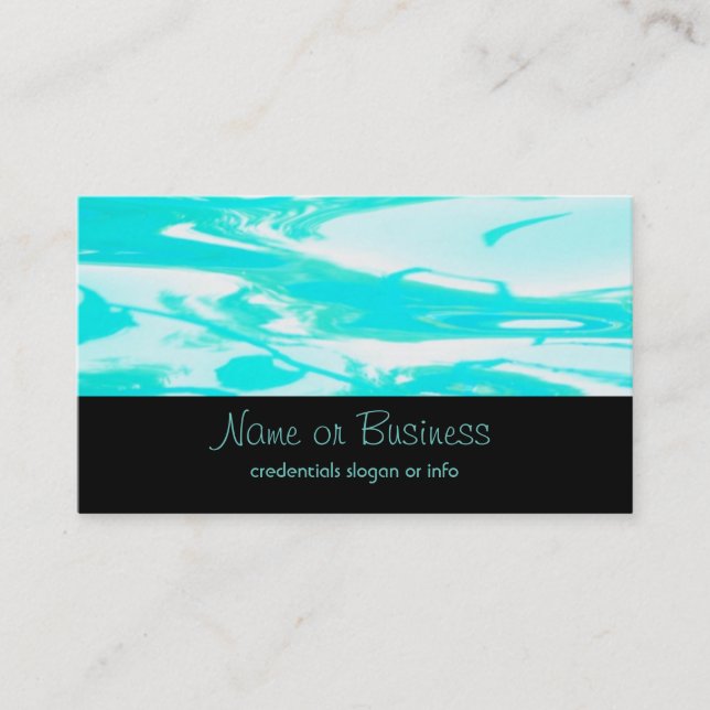 Carte De Visite Aqua Green Pool Water Abstract (Devant)