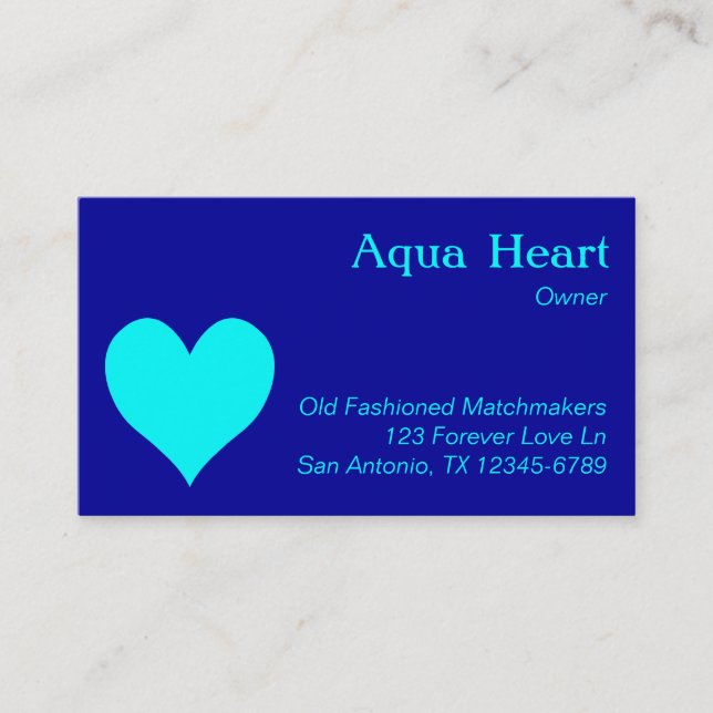 Carte De Visite Aqua Heart (Devant)