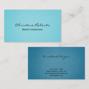 Carte De Visite Aqua minimaliste moderne Thérapiste de beauté Turq