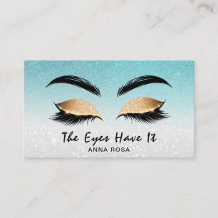 Carte De Visite *~* AQUA TURQUOISE Lashes Extensions Brows Girly