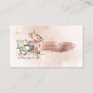 Carte De Visite Aquarelle à brosse à mélange floral