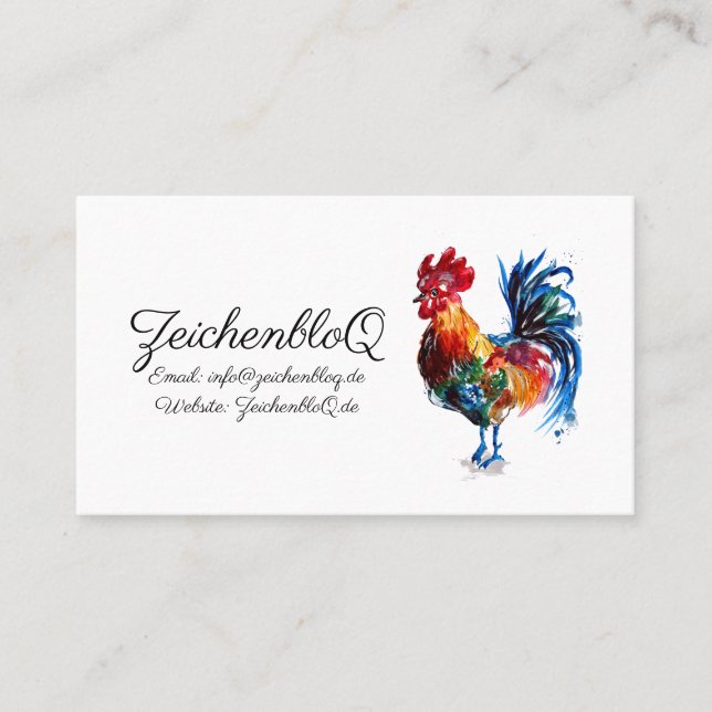 Carte De Visite Aquarelle à grand bec (Devant)