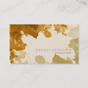 Carte De Visite Aquarelle Abstrait Elégant Cool Jaune Or