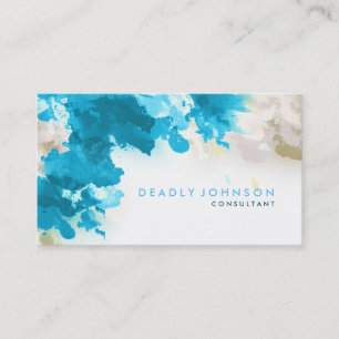 Carte De Visite Aquarelle Abstrait Élégant Cool multicolore bleu
