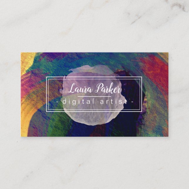 Carte De Visite Aquarelle Abstraite Elégante Splatter Stroke Art (Devant)