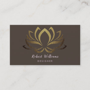 Carte De Visite Aquarelle Abstraite Lotus Yoga Gold Vintage