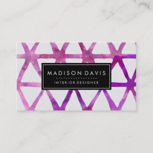 Carte De Visite Aquarelle Abstraite moderne Triangle violet