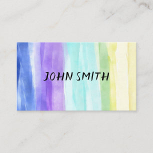 Carte De Visite Aquarelle abstraite rayures peintes personnalisées