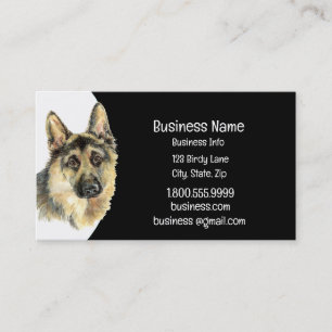 Carte De Visite Aquarelle Allemande Berger Chien Animal Animaux An