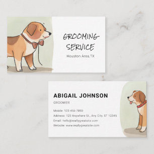 Carte De Visite Aquarelle Animaux de compagnie avec Corgi