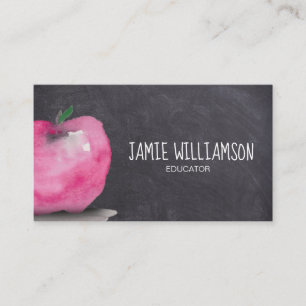 Carte De Visite Aquarelle APPLE enseignant art
