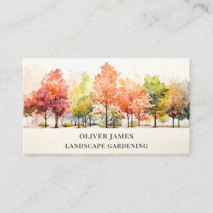 Carte De Visite Aquarelle Arbres Paysage Plante de jardinage