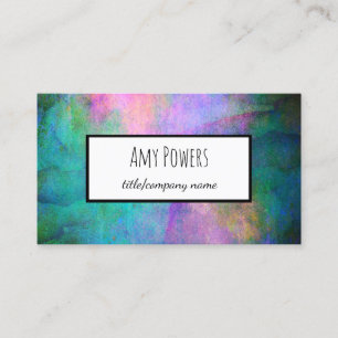 Carte De Visite aquarelle artistique turquoise et violette