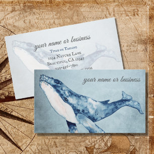 Carte De Visite Aquarelle Baleine à bosse Ocean Beach