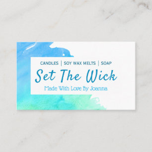 Carte De Visite Aquarelle bleu Aqua Soy Melt Savon à la chandelle