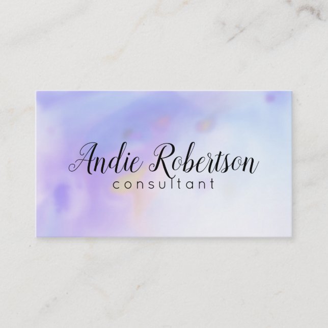 Carte De Visite Aquarelle bleu Artsy (Devant)