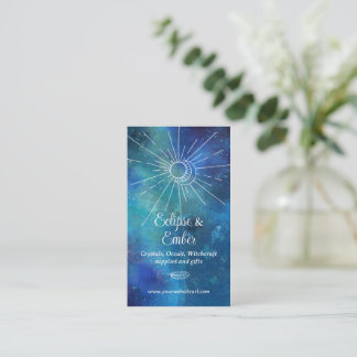 Carte De Visite Aquarelle bleu mystique