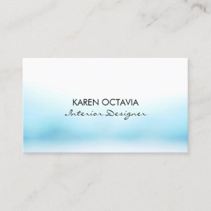 Carte de visite aquarelle bleu pastel