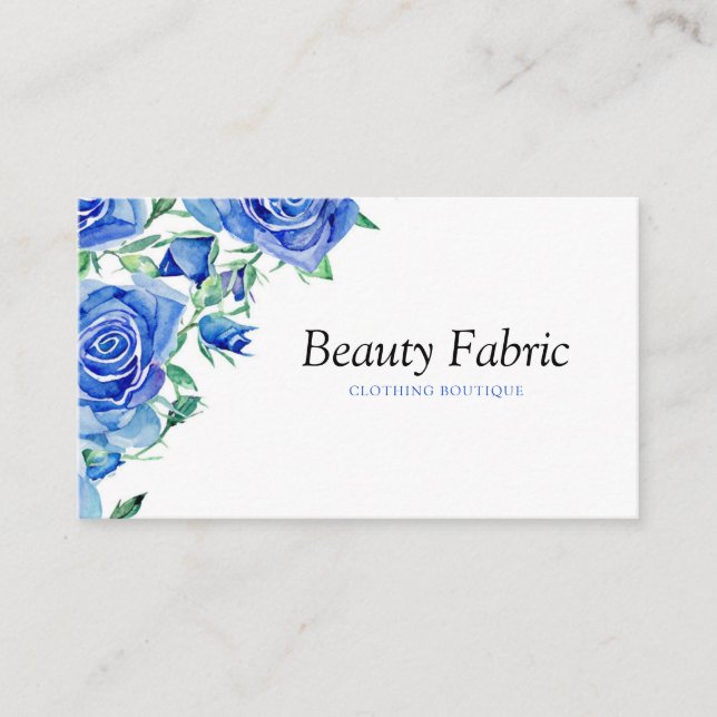 Carte De Visite Aquarelle Bleu Rose Fashion Store (Devant)