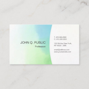 Carte De Visite Aquarelle bleu vert moderne Modèle simple