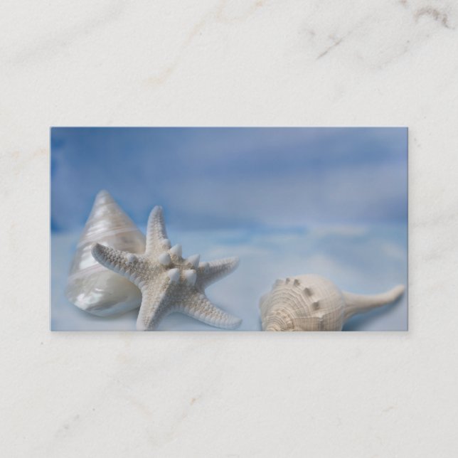 Carte De Visite Aquarelle bleue peinte à la main de poissons (Devant)