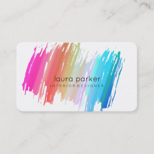 Carte De Visite Aquarelle Bleue Splatter Élégant Abstrait moderne