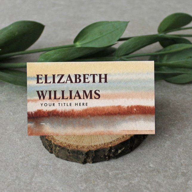 Carte De Visite Aquarelle Boho Abstrait (Créateur téléchargé)