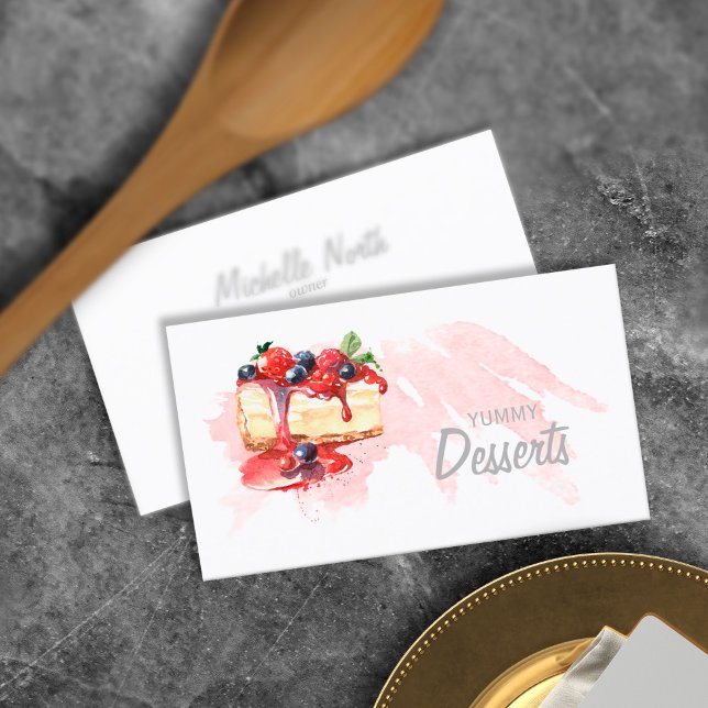 Carte De Visite Aquarelle Boulangerie Desserts ID298 (Créateur téléchargé)