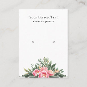 Carte De Visite Aquarelle Bouquet rose Bijoux
