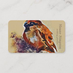 Carte De Visite Aquarelle Bruant Abstrait Peinture Beige