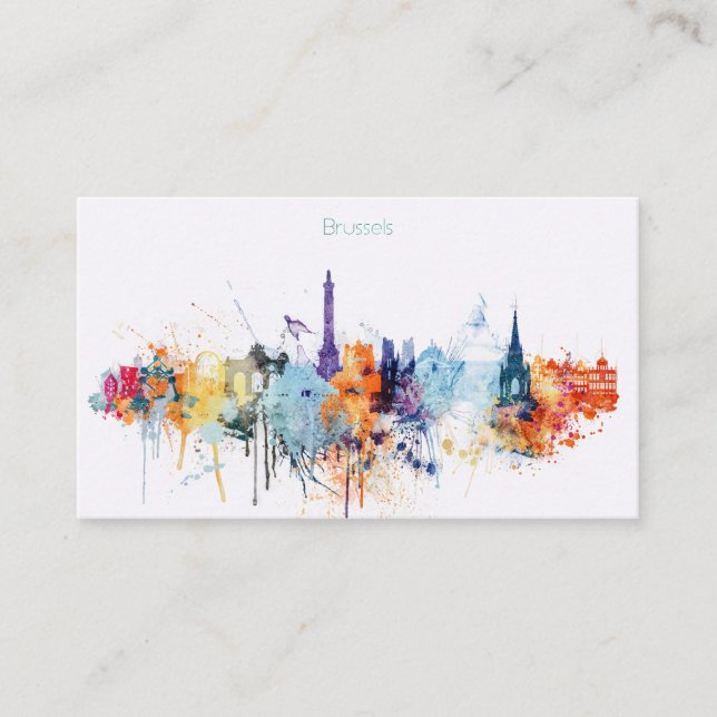 Carte De Visite Aquarelle Bruxelles (Devant)
