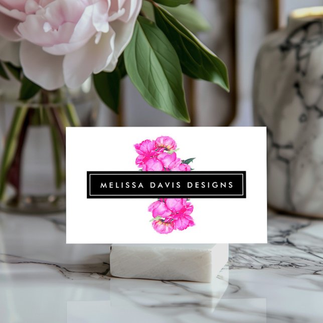Carte De Visite Aquarelle - Bunch Peonies (Créateur téléchargé)