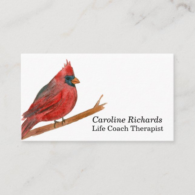Carte De Visite Aquarelle cardinale (Devant)