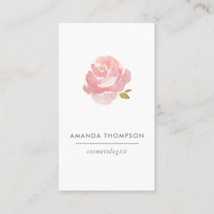 Carte De Visite Aquarelle Chic Rose rose rose