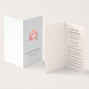 Carte De Visite Aquarelle Chic Rose rose rose