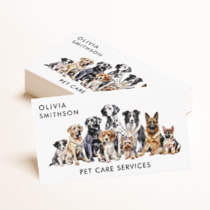 Carte De Visite Aquarelle chien pack chien marche et soins pour an