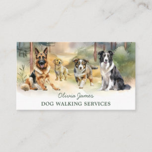 Carte De Visite Aquarelle Chien Walker Animal assis