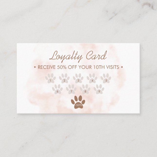 Carte De Visite Aquarelle chiens simple toiletteur animal de compa (Devant)